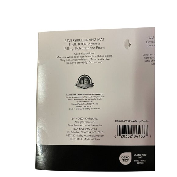 Kitchen Aid Reversible Drying Mat NEW Purple Floral - Picture 7 of 10